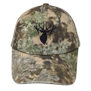Deer's Head Strapback Baseball Cap Multi One Size Embroidered Camo King's